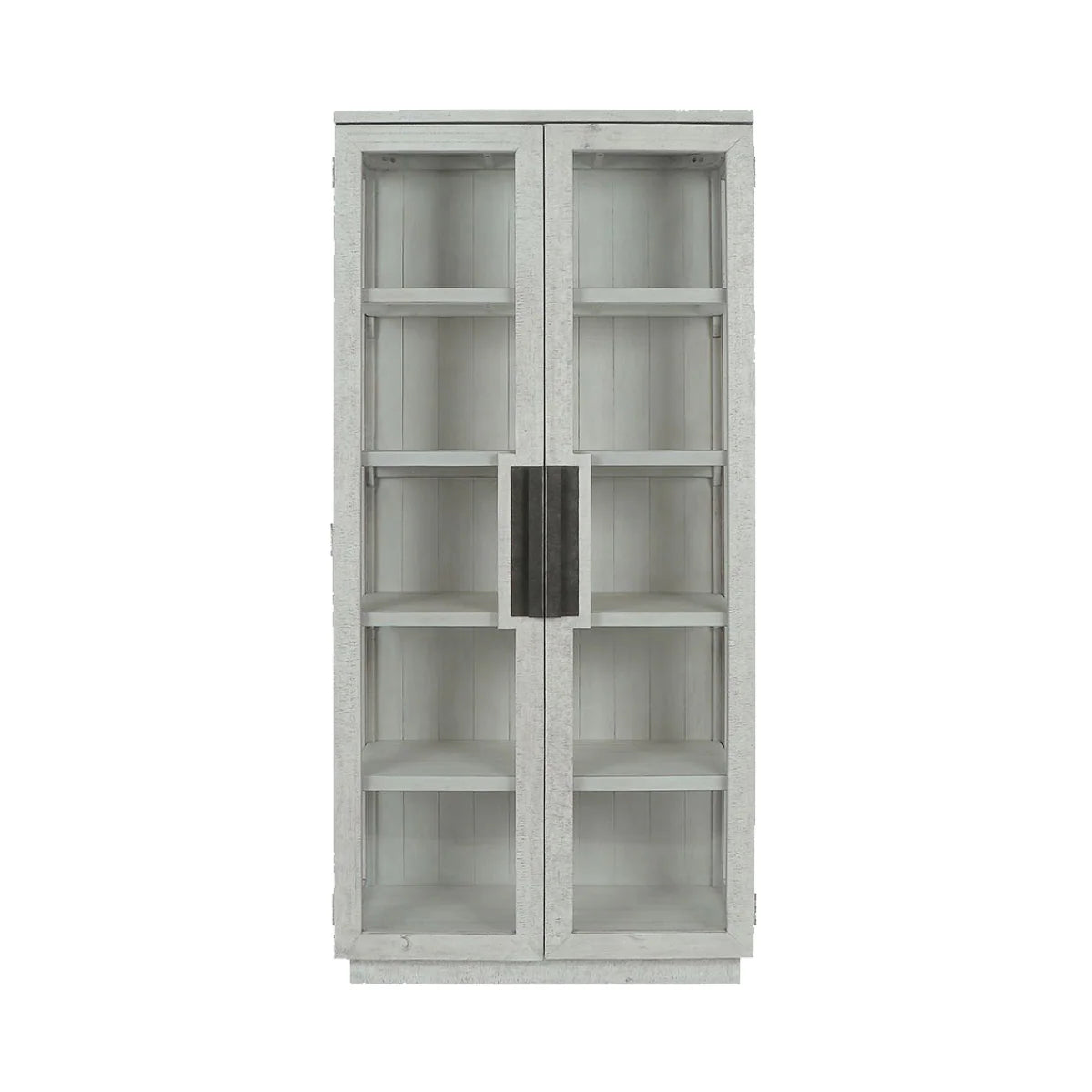 Larson Display Cabinet 82" Distressed Ivory