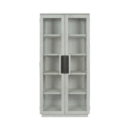 Larson Display Cabinet 82" Distressed Ivory