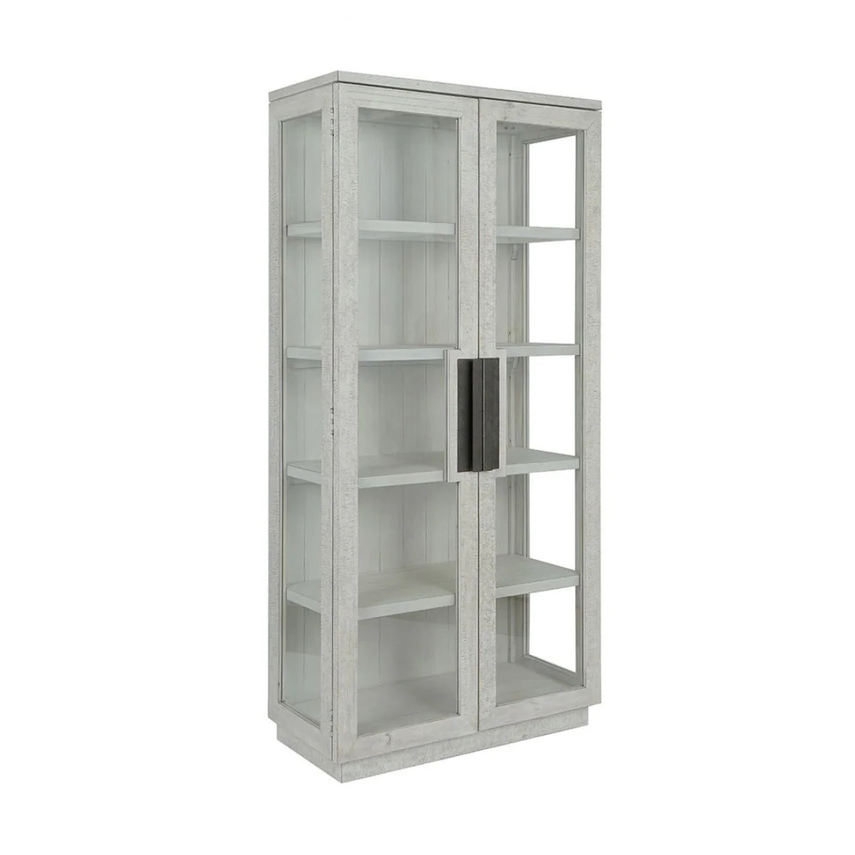 Larson Display Cabinet 82" Distressed Ivory
