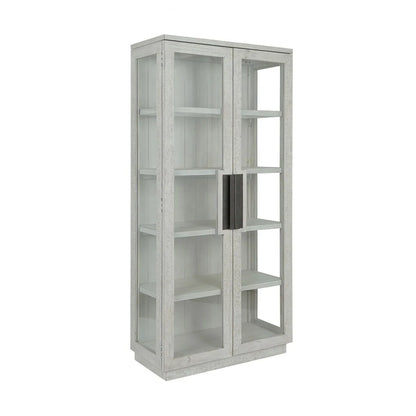 Larson Display Cabinet 82" Distressed Ivory