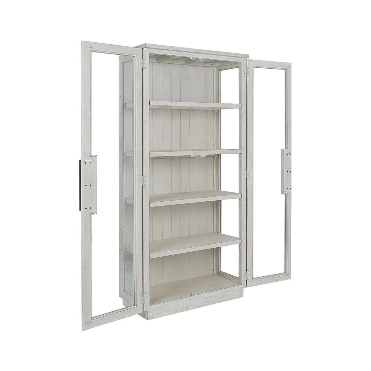Larson Display Cabinet 82" Distressed Ivory