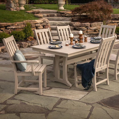 Farmhouse Outdoor Dining Table Trestle 37" x 72" POLYWOOD Slate Grey